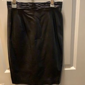 L’agence banded leather pencil skirt